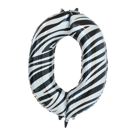 Ballon de baudruche Numéro 0 Zebra XL 86cm vide