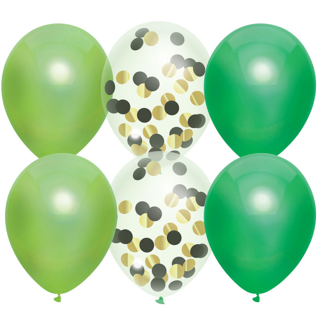 Ballons Confetti Vert 30cm 6pcs