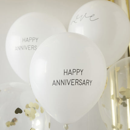 Ballons Happy Anniversary 30cm 5pcs