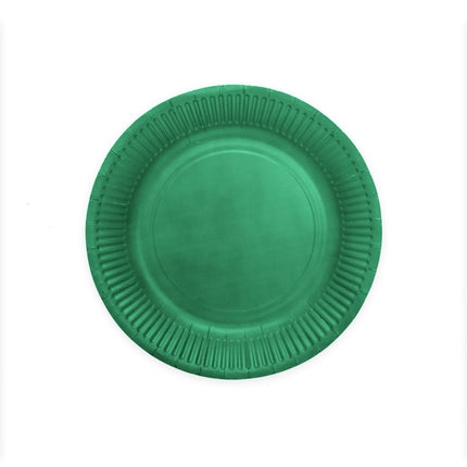 Assiettes en papier vert foncé 23cm 16pcs