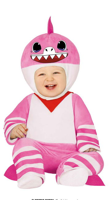 Costume de requin bébé rose