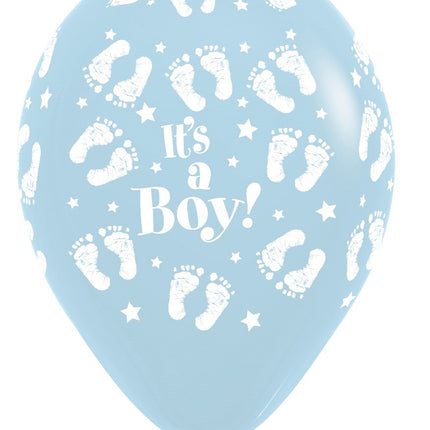 Balloons It's a Boy Footprint Pastel Matte Blue 30cm 25pcs