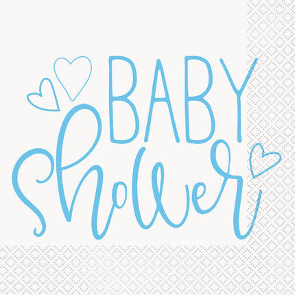 Serviettes de table Baby Shower Bleu 33cm 16pcs