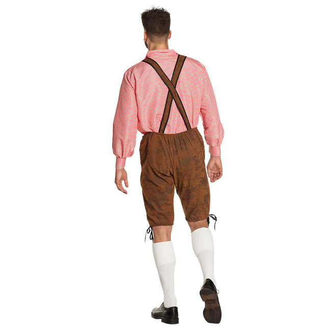 Lederhosen marron et chemisier