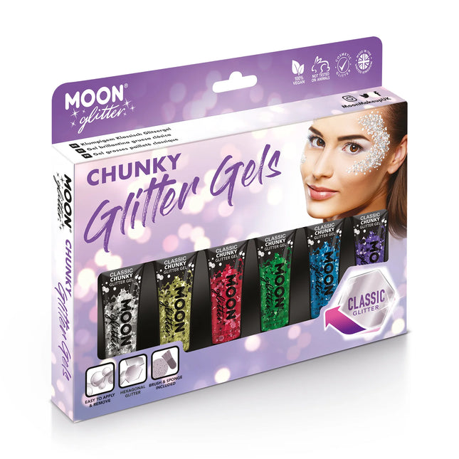 Moon Glitter Classic Chunky Glitter Gel Pink 12ml