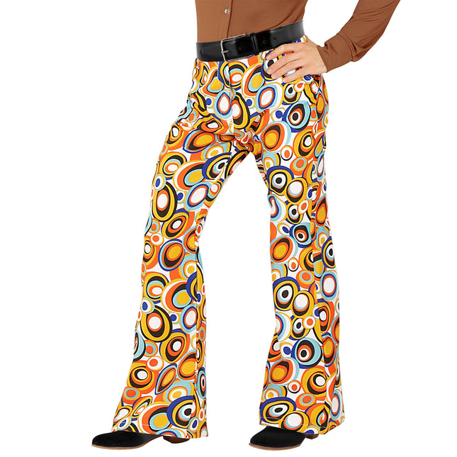 Pantalon Disco 70S Orange Hommes Cercles