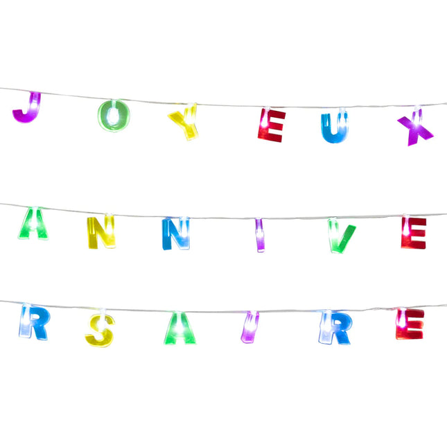 Guirlande lumineuse LED Joyeux Anniversaire 2m