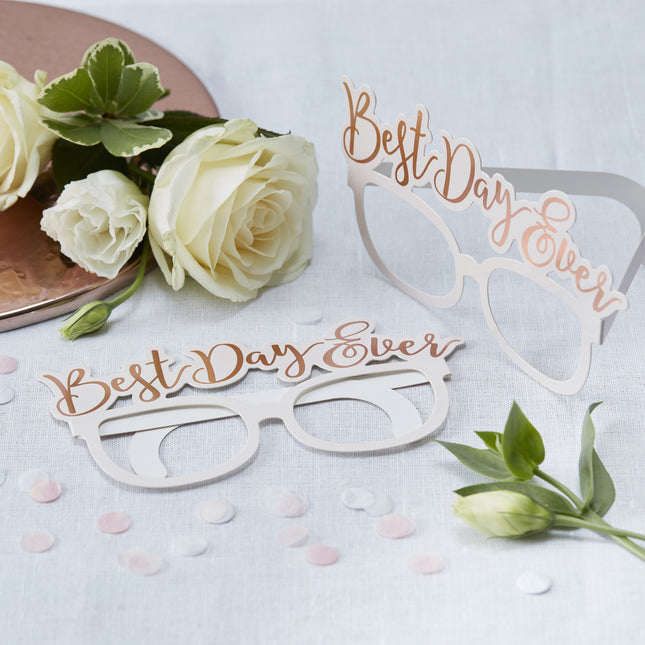 Lunettes en or rose Best Day Ever 8pcs