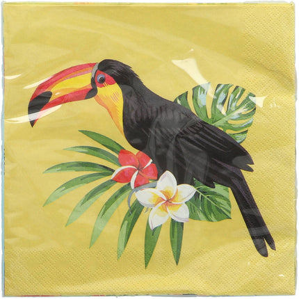 Serviettes de table Hawaii Toucan 33cm 20pcs