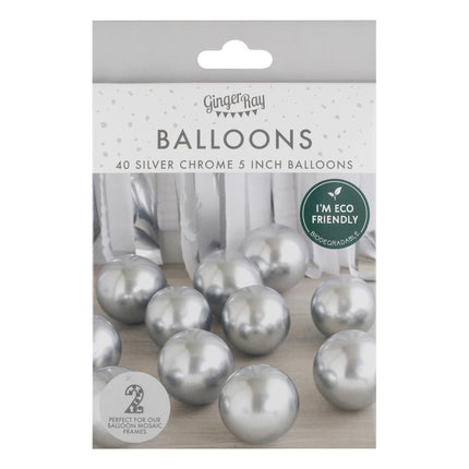 Ballons argentés chromés 13cm 40pcs