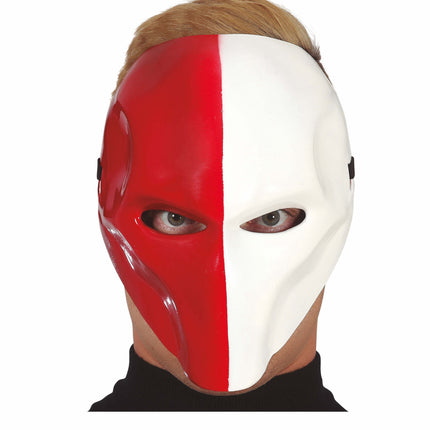 Masque rouge et blanc