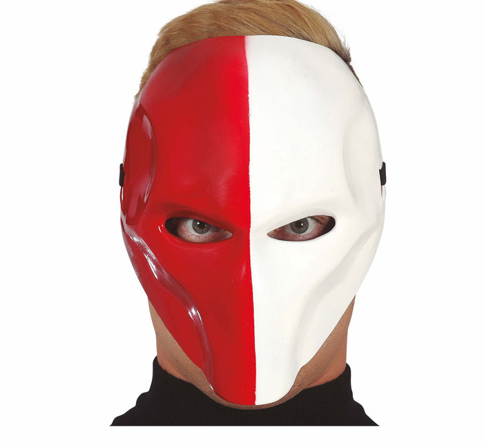 Masque rouge et blanc