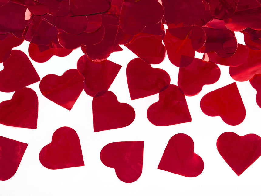 Confetti Cannon Hearts Red 40cm