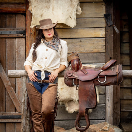 Pantalon de cow-boy marron pour femmes