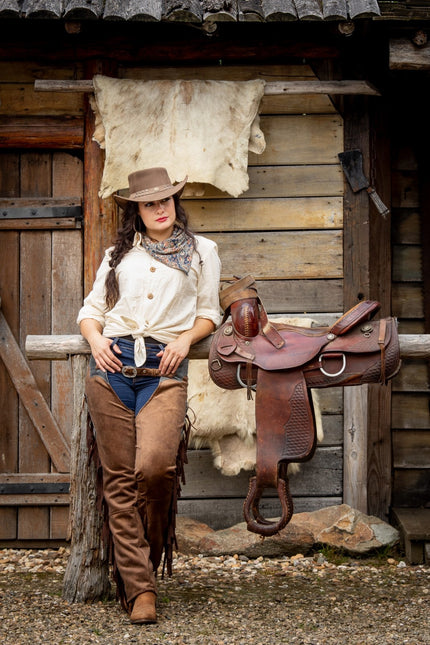 Pantalon de cow-boy marron pour femmes