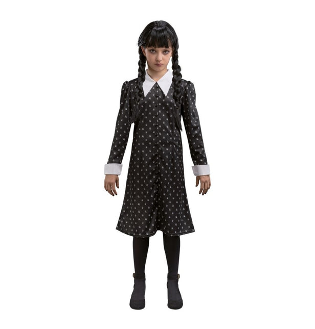 Costume Mercredi Robe Noir Enfant