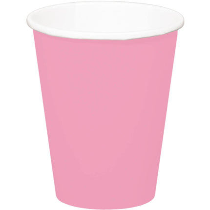 Tasses rose pâle en carton 350ml 8pcs