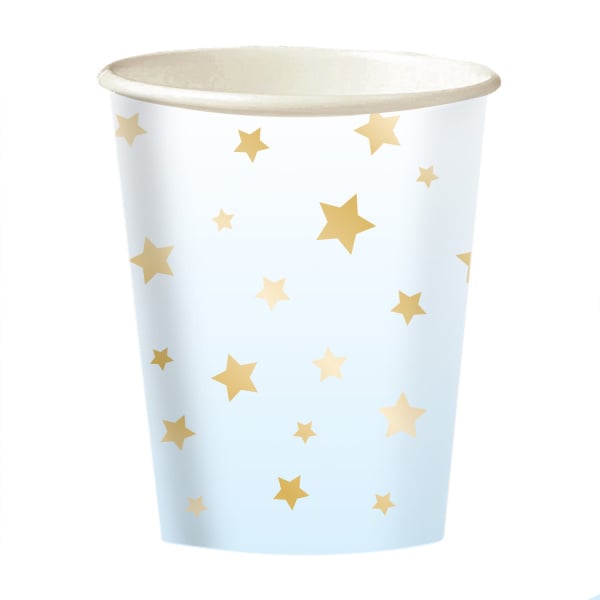 Blue Cups Golden Stars 250ml 8pcs