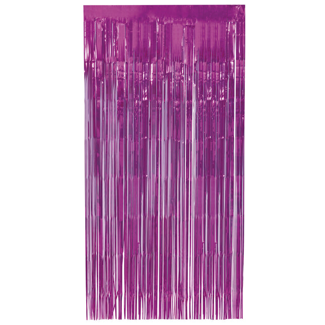 Rideau de porte fuchsia métallisé 2m