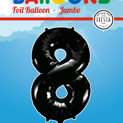 Ballon de baudruche Figure 8 Noir XL 86cm vide