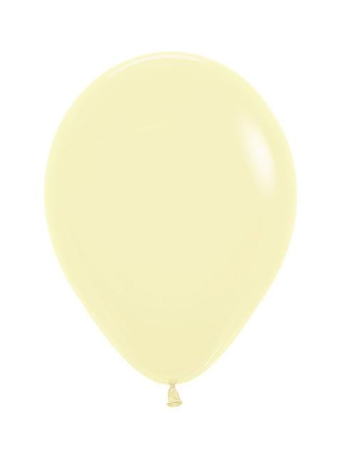 Ballons Pastel Jaune Mat 25cm 100pcs