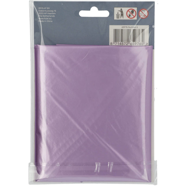 Ballon de baudruche Figure 6 Mauve mat XL 86cm vide