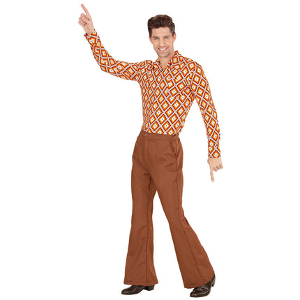 Pantalon Disco 70S Marron Hommes