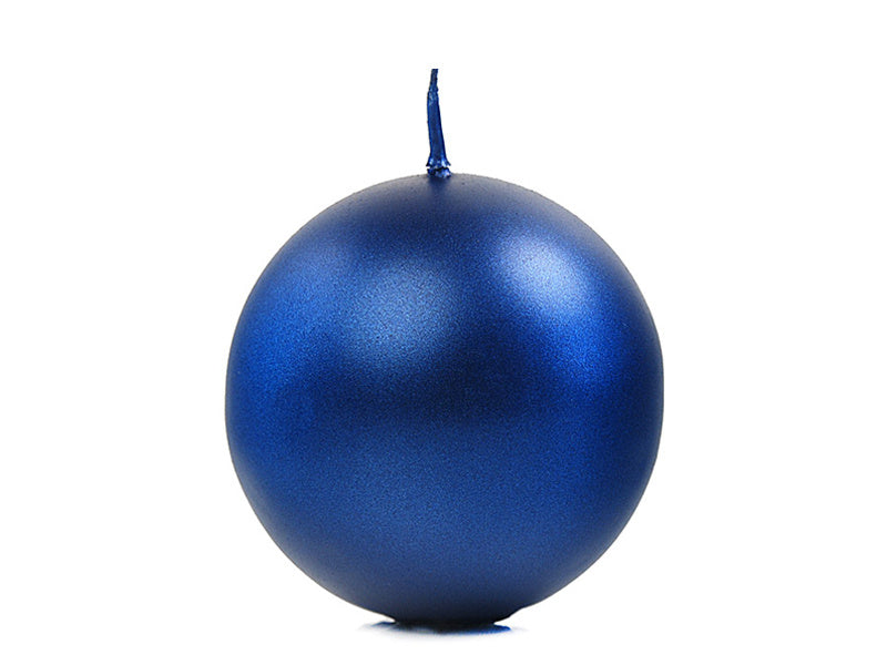 Bougies boules Bleu Métallique 6cm 10pcs