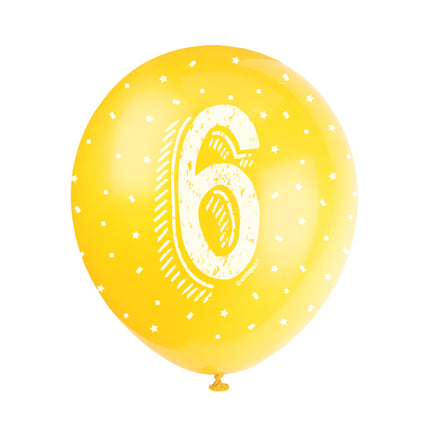 Ballons 6 ans Confetti 30cm 5pcs