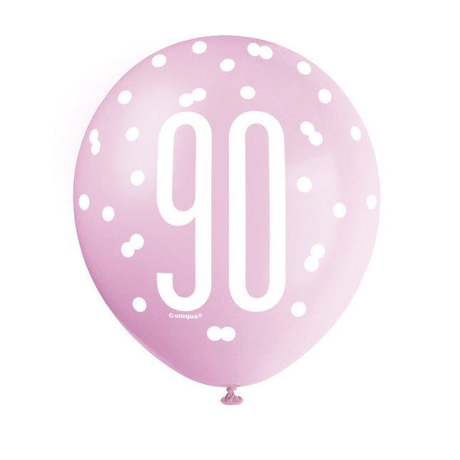 Ballons 90 Years Dots 30cm 6pcs