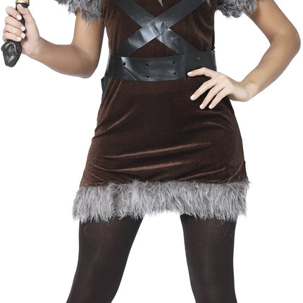 Costume de viking Marron Gris Dames