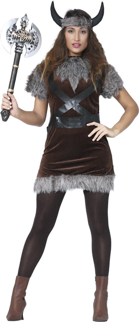 Costume de viking Marron Gris Dames