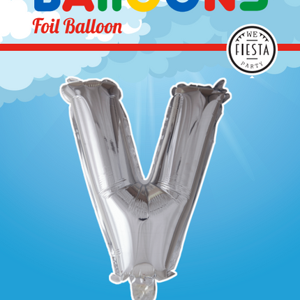 Ballon de baudruche Lettre V Argent XL 102cm vide