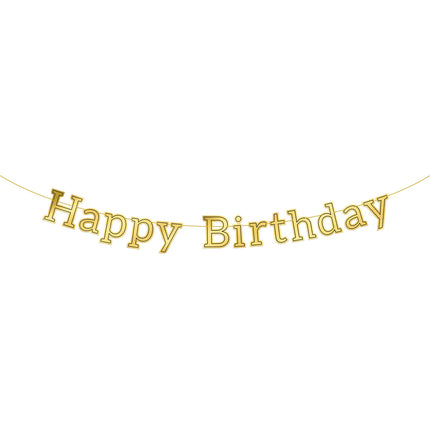 Guirlande de lettres Happy Birthday Gold 3m