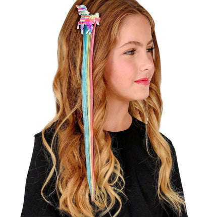 Extension de cheveux licorne fille