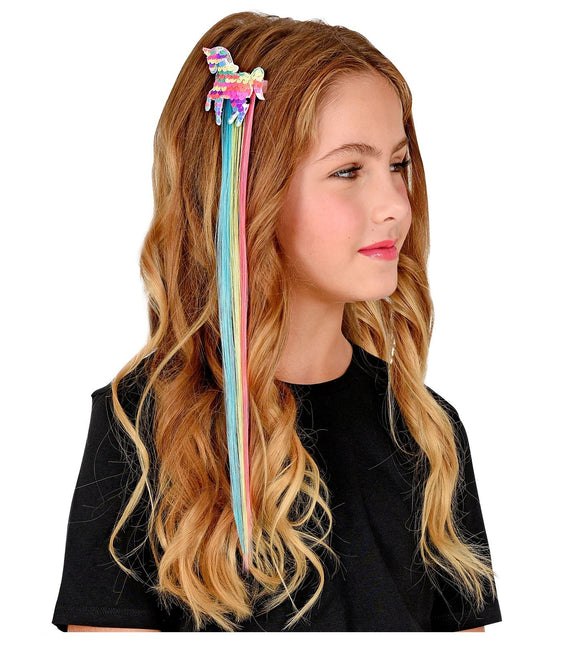 Extension de cheveux licorne fille