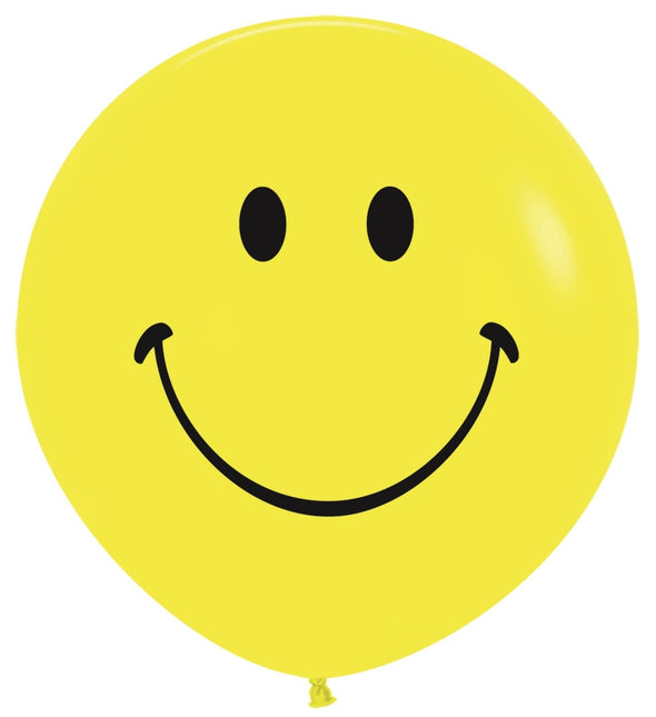 Ballons Smile Face Jaune 91cm 2pcs