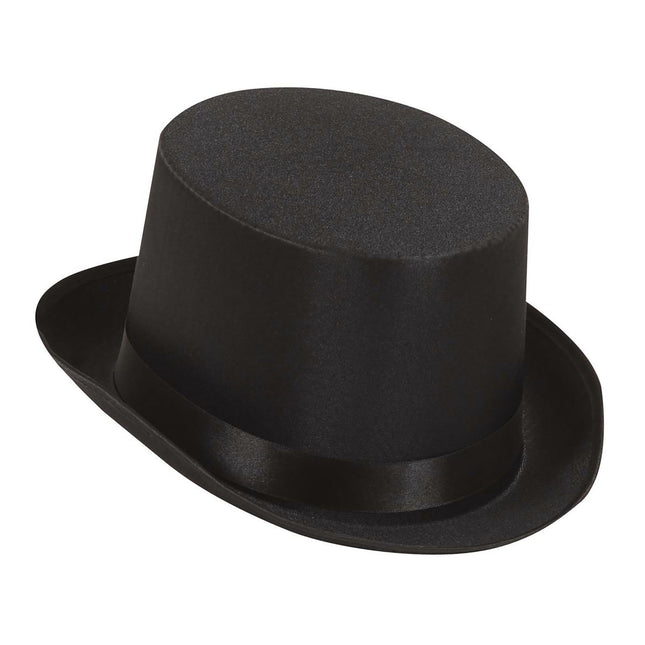 Chapeau haut noir en satin