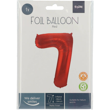 Ballon de baudruche Figure 7 Rouge mat XL 86cm vide