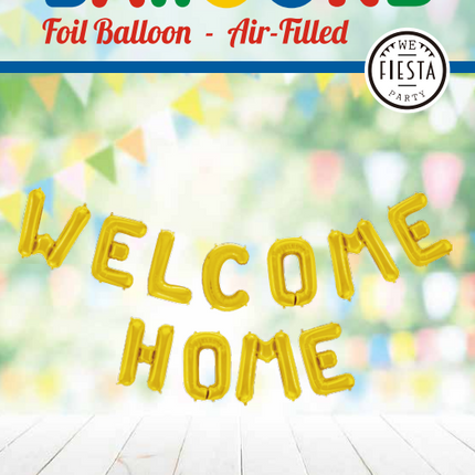 Jeu de ballons à lettres Welcome Home Gold