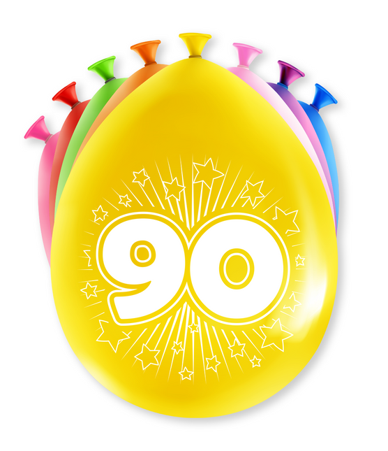 Ballons 90 Years Hurrah 30cm 8pcs