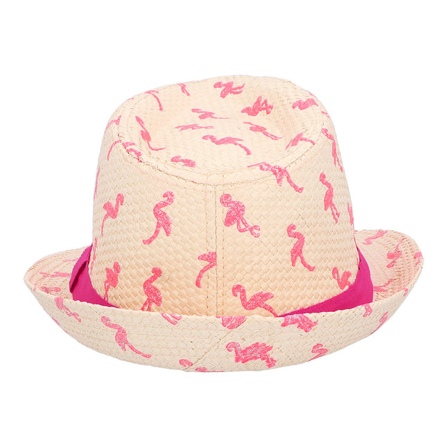 Chapeau flamant rose pailleté