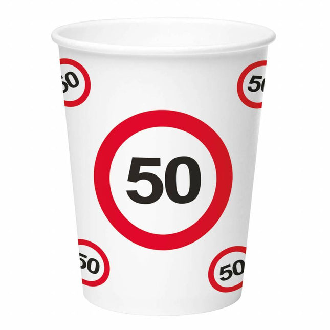 Tasses 50 Years Traffic Sign Cardboard 350ml 8pcs