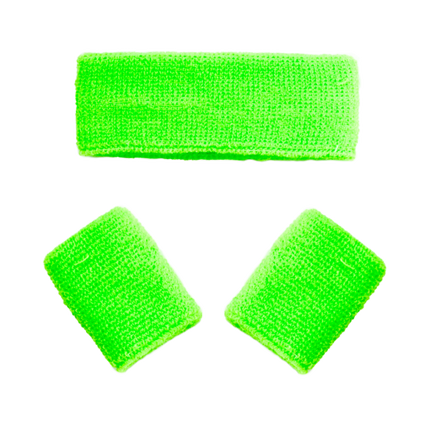 Bandeaux de sudation vert fluo 3 pièces