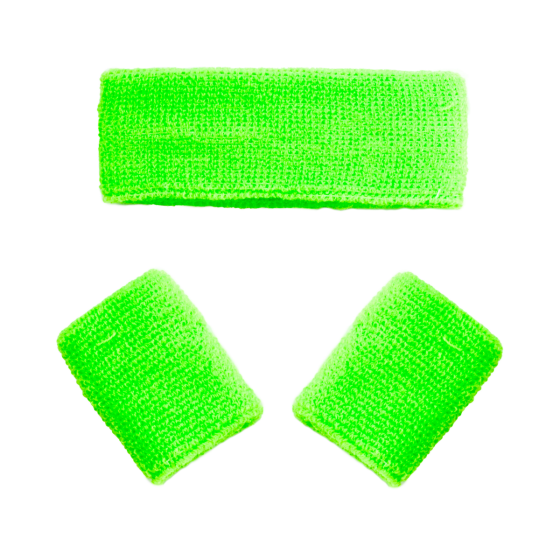 Bandeaux de sudation vert fluo 3pcs