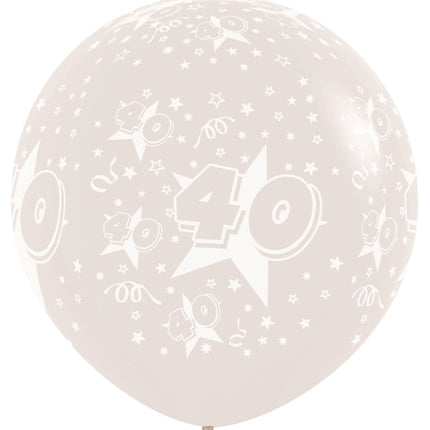 Ballons de baudruche Nombre 40 Clair 91cm 2pcs