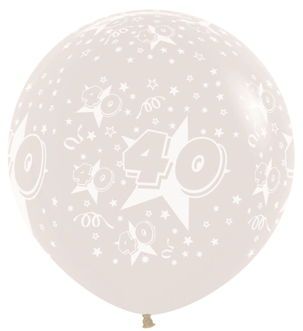 Ballons de baudruche Nombre 40 Clair 91cm 2pcs