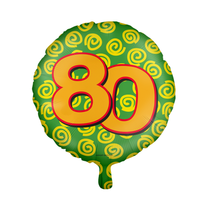 Ballon à l'hélium 80 ans coloré vide 46cm