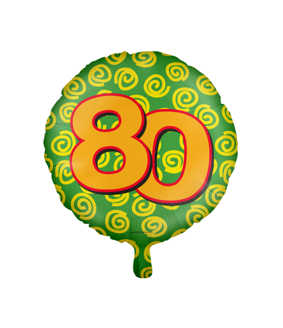 Ballon à l'hélium 80 ans coloré vide 46cm