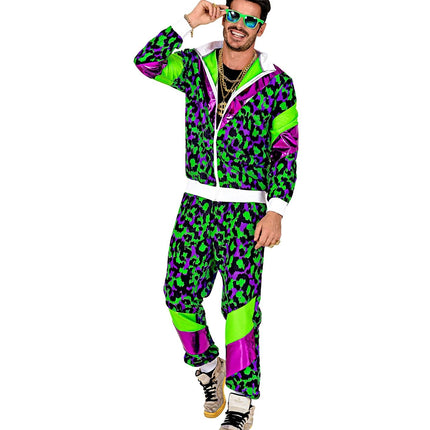 Tracksuit Neon 80S Faulty Neon Green Animal Print